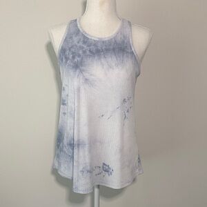 Gibson Blue White Tie Dye Loose Fit Tank Size XS